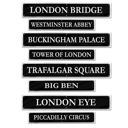 British Street Sign Cutouts - 61cm - Pack of 4