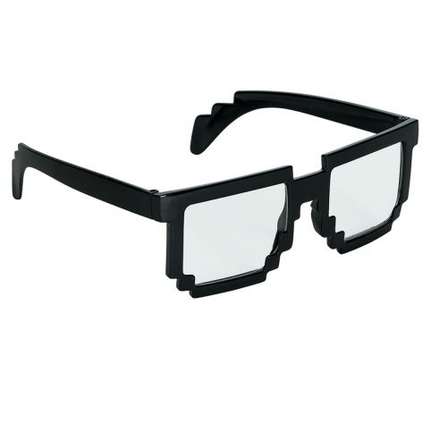 Black 8-Bit Pixelated Glasses