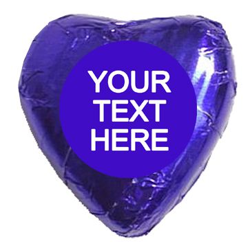 Personalised Heart Chocolates Kit - Royal Blue - Pack of 24