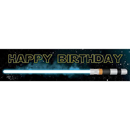 The Force Star Wars Themed Happy Birthday Banner - 1.2m