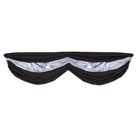 Black and Silver Fabric Drapes - 1.78m