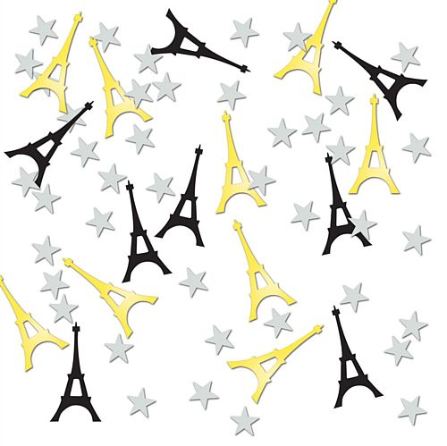 Eiffel Tower Confetti Black, Gold and Silver - 14g