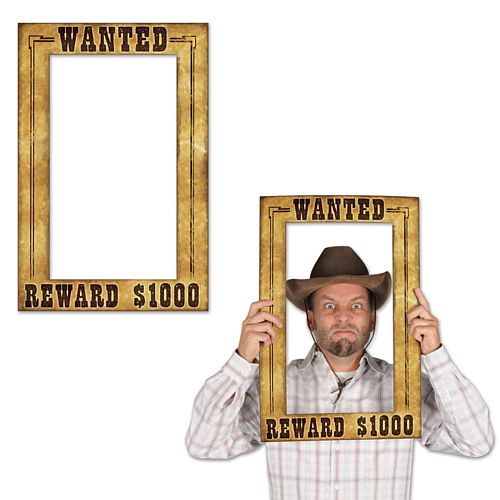Western Wanted Photo Fun Frame Stand-In - 59.7cm