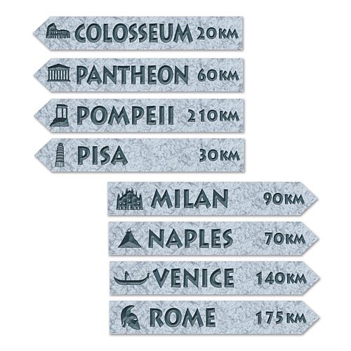 Italian Street Sign Cutouts - 60.3cm - Pack of 4