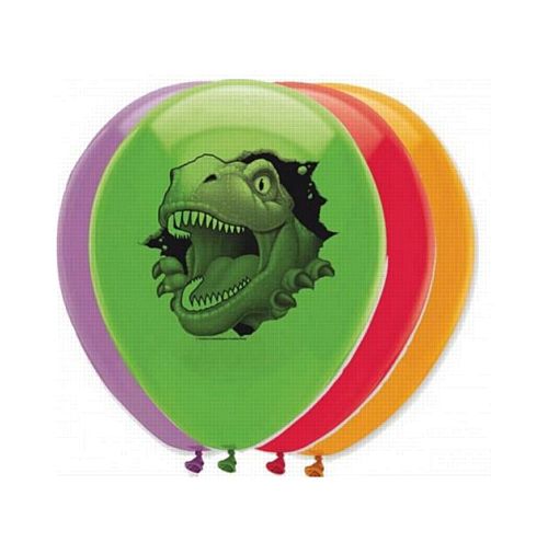 Dino Blast Latex Balloons - 12" - Pack of 6