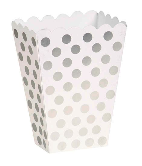Silver Dots Treat Boxes - Pack of 8