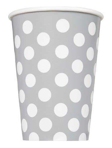 Silver Dots Paper Cups - 12oz - Pack of 6
