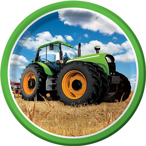 Tractor Time Dinner Plates - 9" - Pack of 8