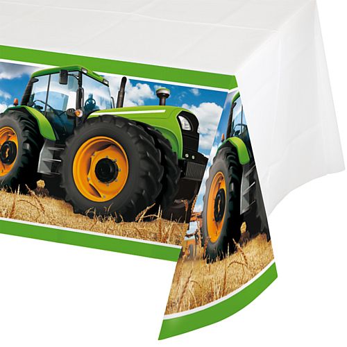Tractor Time Plastic Tablecloth - Each