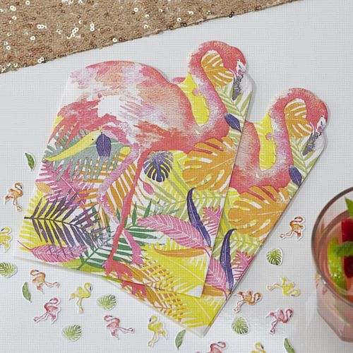 Flamingo Shaped Napkins - 33cm - Pack of 20