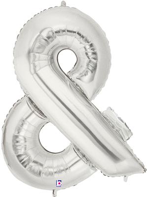 Silver Foil Letter Balloon Ampersand "&" - 1m