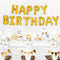 Gold Happy Birthday Foil Balloon Bunting - 3.4m