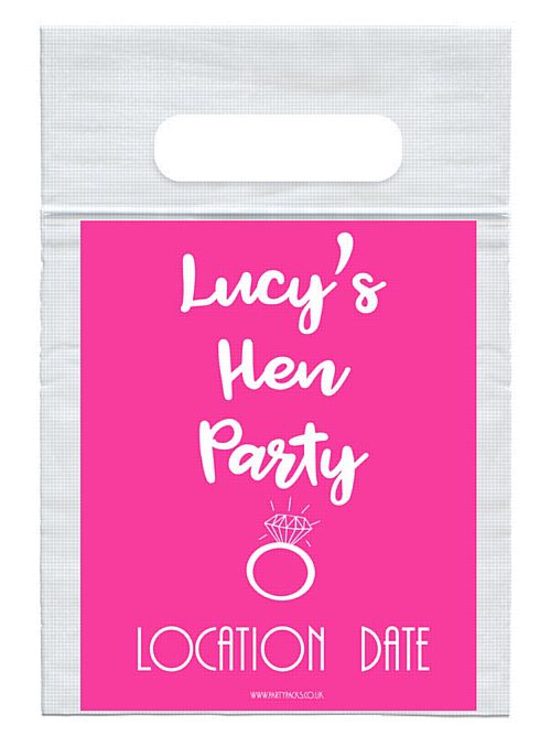 Personalised Team Bride Hen Party Card Insert With Sealed Party Bag - Pack of 8