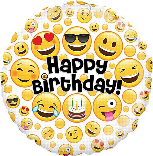 Emoji Birthday Foil Balloon - 18"