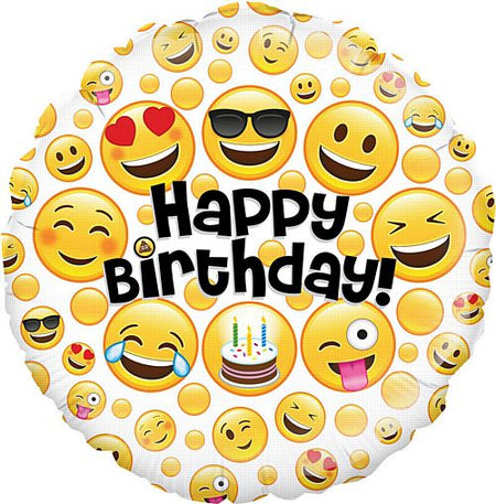 Emoji Birthday Foil Balloon - 18