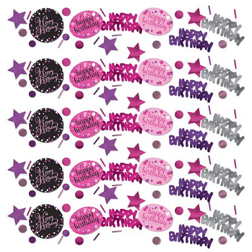 Pink Celebration "Happy Birthday" Confetti - 34g - Pack of 3
