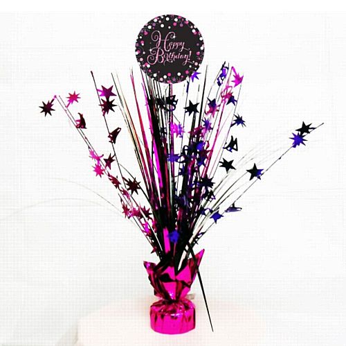 Pink Celebration "Happy Birthday" Centrepiece - 33cm