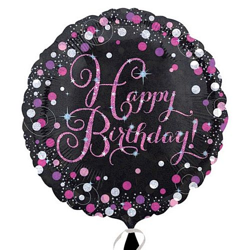 Pink Celebration "Happy Birthday" Foil Balloon - 18"