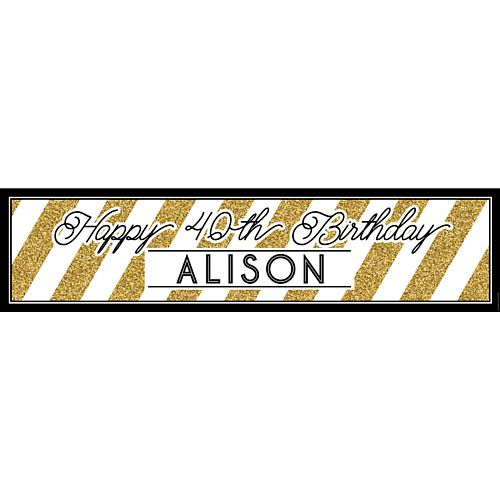 Black and Gold Personalised Banner - 1.2m