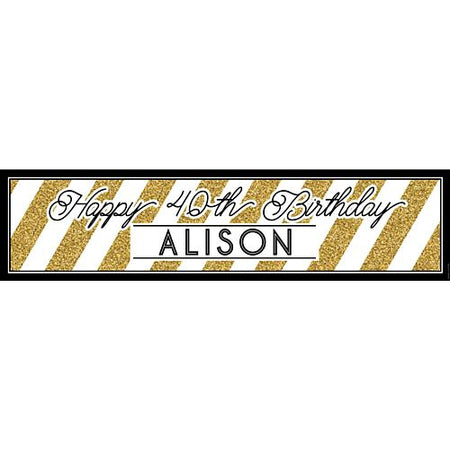 Black and Gold Personalised Banner - 1.2m