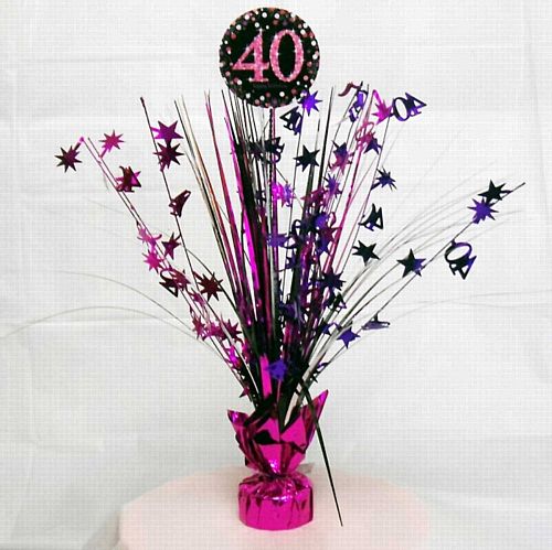Pink Celebration "40th Birthday" Centrepiece - 33cm
