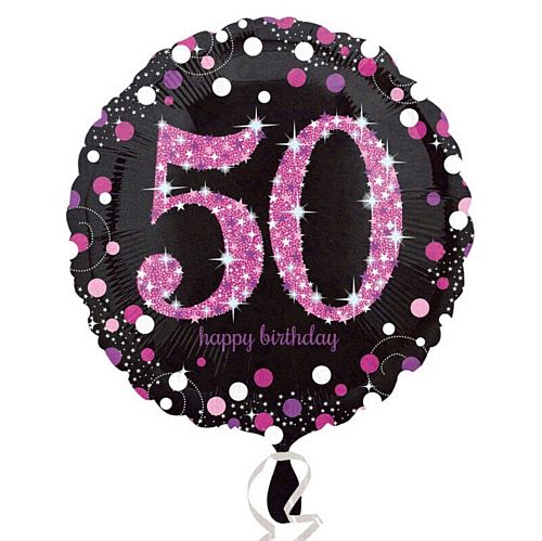 Pink Celebration "50th Birthday" Foil Balloon - 18"