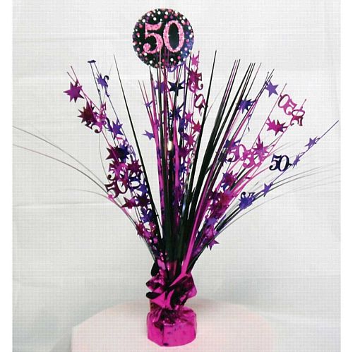 Pink Celebration "50th Birthday" Centrepiece - 33cm