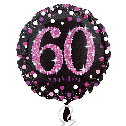 Pink Celebration "60th Birthday" Foil Balloon - 18"