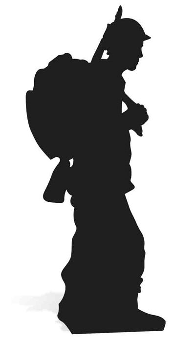 Solider Silhouette Cardboard Cutout - 1.75m