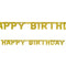 Happy Birthday Gold Jointed Letter Banner - 1.21m - Each