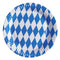 Oktoberfest Bavarian Blue and White Paper Plates - Pack of 8