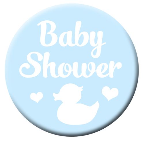 Pale Blue Baby Shower Badge- 58mm- Each