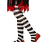 Children's Striped Tights Black & White- Age 6-12 years