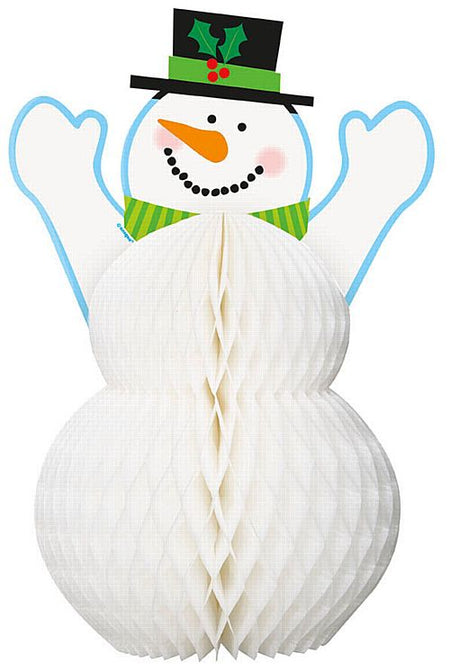 Holiday Snowman Honeycomb Centrepiece - 30.4cm