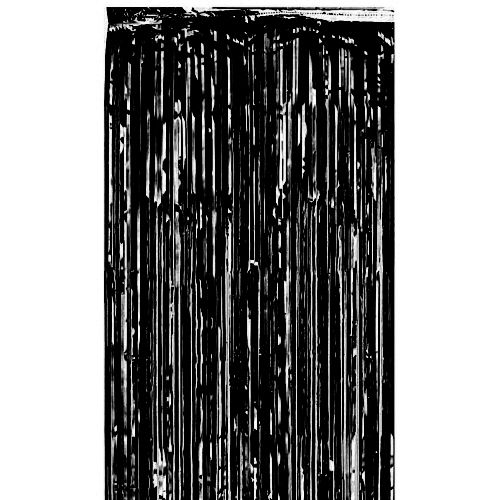 Black Shimmer Curtain - Flame Retardant - 2.4m