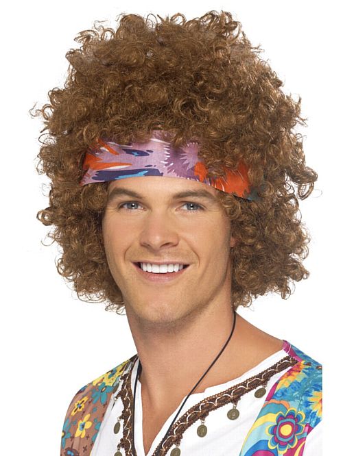 Hippy Afro Wig With Headscarf