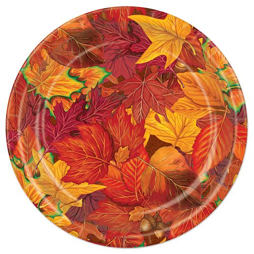 Autumn Leaf Paper Plates - 22.9cm - Pack of 8