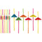 Umbrella Straws - Assorted Colours - Pack of 12