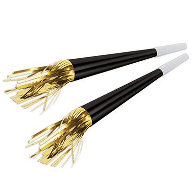 Black Foil Horns with Golden Tassels - 9