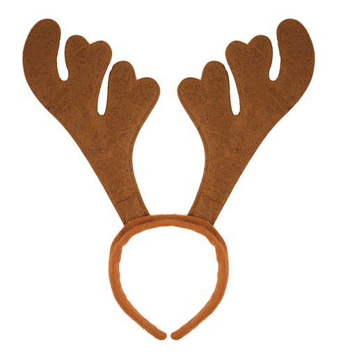 Brown Reindeer Antlers On Headband