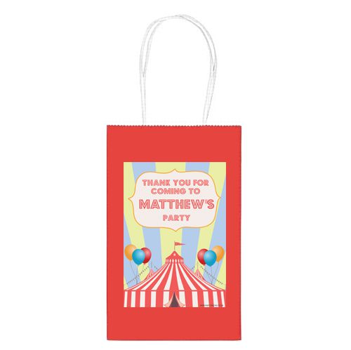 Personalised Circus Paper Party Bags - Pack of 12