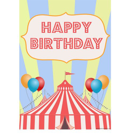 Circus Happy Birthday Poster- A3