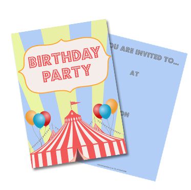 Circus Invites - Pack of 8