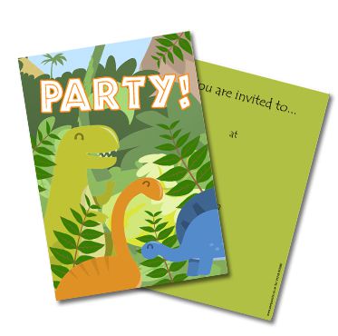 Dinosaur Invites - Pack of 8