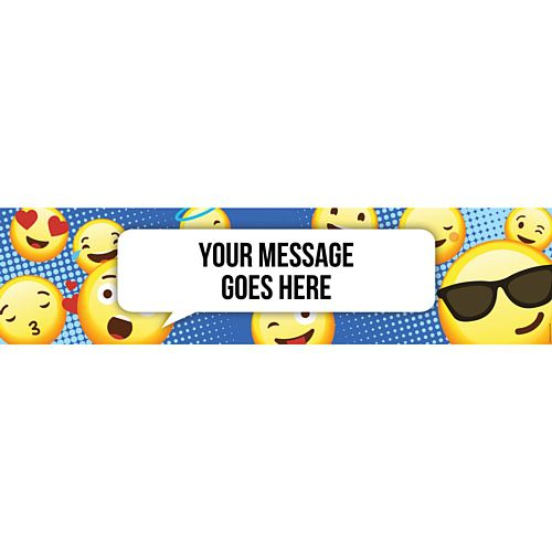 Emoji Happy Birthday Personalised Banner - 1.2m