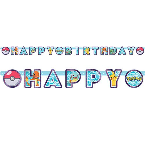 Pokemon Happy Birthday Letter Banner - 2.2m