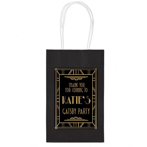 Personalised Gatsby 1920's Paper Party Bags - Pack of 12