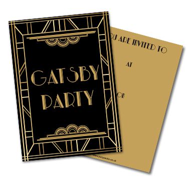 Gatsby 1920's Invites- Pack Of 8