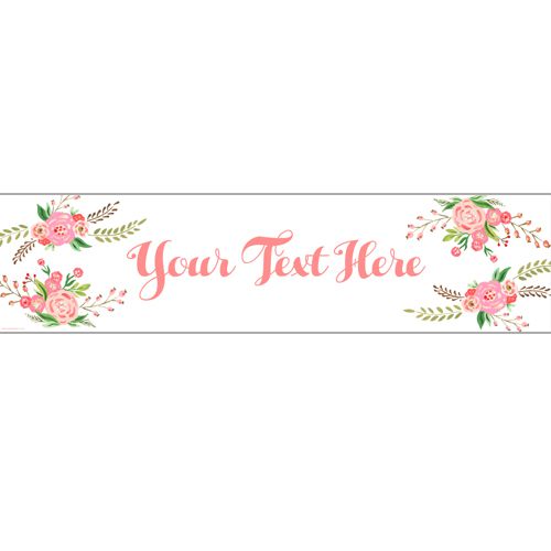 Boho Flowers Personalised Banner - 1.2m