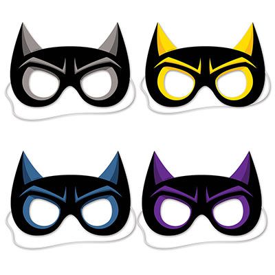 Superhero Masks - 21cm - Pack of 4